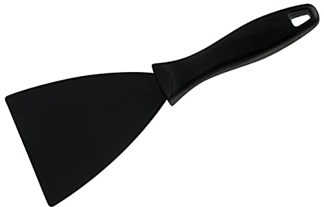 FMprofessional Spachtel, Schaber aus Kunststoff, praktischer Teigspachtel, handlicher Teigschaber, nützlicher Pfannenschaber, Kunststoff-Teigschneider, vielseitiger Tortenspachtel (Farbe: Schwarz)
