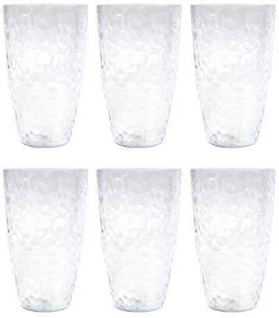 YöL Plastic Tumbler Set Of 6 Drinking Cups Re-usable Shatterproof Perfect For Summer Garden Party Wedding Catering Birthday