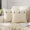 MIULEE Kissenbezug Dekorative Kissenhülle Leinenoptik mit Knöpfe Kissenbezüge Dekokissen Sofakissen Zierkissen für Sofa Schlafzimmer Wohnzimmer 2er Set 45x45 cm Creme weiß