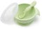 Bumkins First Feeding Set - Bowl With Suction Base, Lid, Spoon, Baby Led Weaning, BPA-Free, Microwave/Dishwasher/Freezer Safe, 100% Silicone, Sage Green