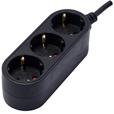 Base múltiple 3 x 16 A - 0,5 m - Negro (SCH)