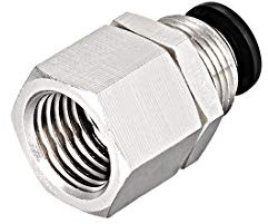 sourcing map 6 mm Rohr auf 1/4 Zoll BSPT Push Lock Fitting, Schottverschraubung