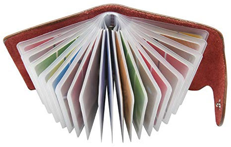 GERIINEER Porte Cartes de Crédit Femmes Homme Cuir - 20 Fentes (Marron)