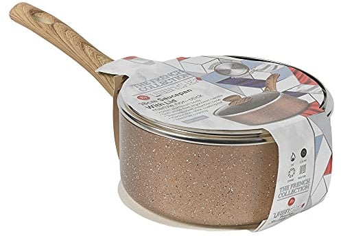 URBN-CHEF Ceramic Rose Gold Induction Cooking Pots Pans Frying Pan Cookware Set (18cm Saucepan)