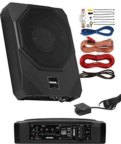 Sound Storm Laboratories US10K Amplified Car Subwoofer - 1000 Watts Max Power, Low Profile, 10 Inch Subwoofer, 8 Gauge Installation Included. Great For Vehicles That Need Bass But Have Limited Space