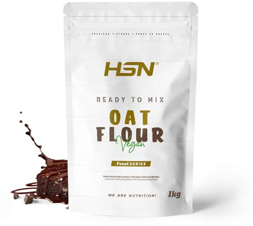 HSN Harina de Avena de Sabores Instantánea en Polvo | Brownie 1Kg = 20 Tomas por Envase | Sin Azúcares Añadidos | Ideal Tortitas de Avena, Batidos de Proteínas | No-GMO, Vegano