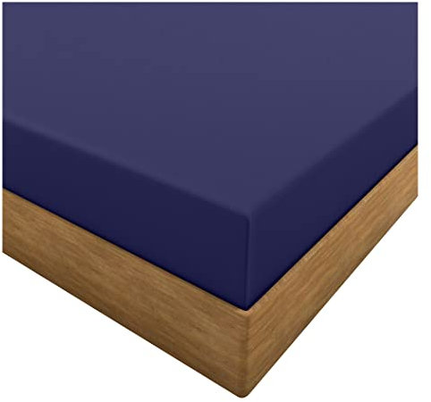 HOME ACE Navy Extra Deep Easy Iron King Size Fitted Sheets Poly Cotton Deep Kingsize Bed Sheet Fitted, 16”/40CM King Size Fitted Sheet, Polycotton Fitted Bed Sheets