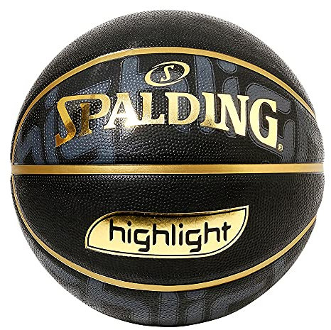 Spalding 84-538J Basketball Gold Highlights No. 7 Ball Black x Gold Basketball Basket