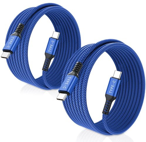 Basesailor Cable USB Tipo C a C 100W 2M 2-Pack,Cable Cargador Carga Rápida PD para iPhone 16 15,MacBook Mac,iPad Pro 11,Air 5 4 Mini 6,Samsung Galaxy S21 S22 S23 S24 Ultra,Note 10 20,Z Flip Fold 4 5 6