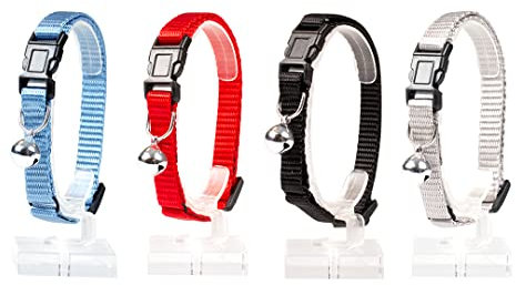 duvoplus, Unifarbenes Katzenhalsband aus Nylon, 20 – 30 cm/10 mm, zufällige Farben, anpassbar an die Größe Ihrer Katze, einfach zu bedienen, Outdoor-Qualität, mit praktischer Sicherheitsvorrichtung