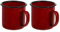 TOYANDONA Tazza smaltata, vintage, mini tazza da ufficio, tazza da tè, acqua, campeggio, campeggio, casa, ufficio, viaggio, 2 pezzi, rosso