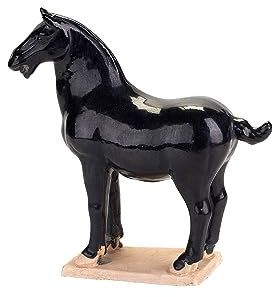 Gift Company Ma Deko-Pferd, Dekofigur, Dekoration, Pferdefigur, Keramik, Schwarz, H 27 cm, 15701002