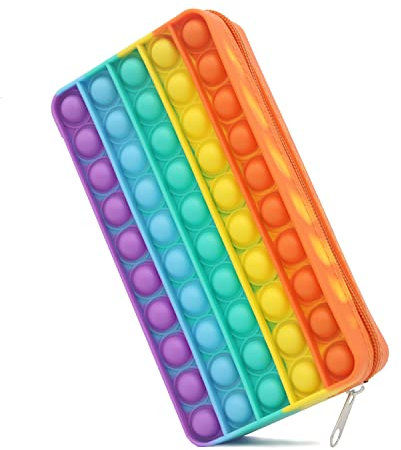 Pop it Federmäppchen, Fidget Pencil Case, Push Bubble Pop, Stressabbau, for Mädchen und Teenager, Schule