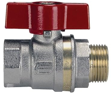 Robinet boisseau sphérique laiton bague MF manette alu 12x17