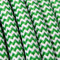 10m Textilkabel Muster 3x0,75qmm 3G Kabel Stoffkabel Stromkabel umsponnen zusätzlich 6x Aderendhülsen (Zick Zack: Grün-Weiß)