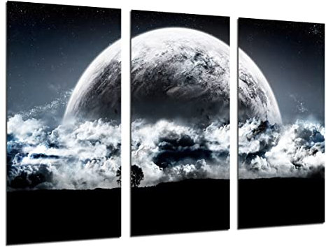 DKORARTE Modernes Fotobild, Vollmond, Sterne, Konstellation, Natur, Mutter Erde, 97 x 62 cm, Ref. 27406