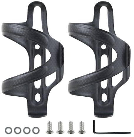 ROADNADO Lot de 2 porte-bouteilles en carbone pour vélo, ultra légers, solides, porte-gobelets, VTT, vélo de course, ouverture gauche, pour vélo de route, VTT