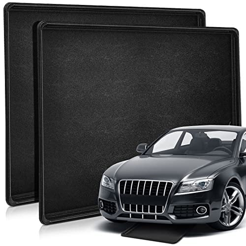 Datanly 2 Pcs Auto Drip Tray Oil Drip Pan for Under Car Plastic Oil Tray to Keep Garage Show Room Driveway Floor Safe and Clean from Fluid Drippings (35 x 24 Inch)