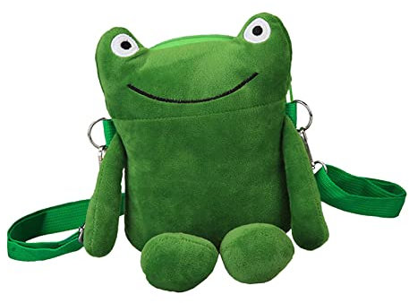Harilla Damen-Umhängetasche, Cartoon-Plüsch-Umhängetasche, Schultertasche mit Reißverschluss, Lässige Handtasche, Niedliche Flauschige Umhängetaschen für Mädchen Frauen Outdoor Reisen Alltag, Grün