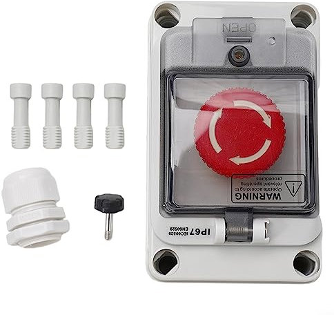 Caja de emergencia, interruptor de botón de parada de emergencia, interruptor de apagado de emergencia con caja, interruptor de botón de presión multifunción impermeable para electricidad