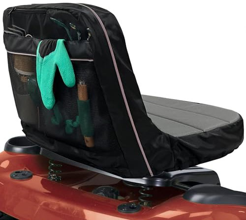 3DTengkit Funda de Asiento para cortacésped,600D Oxford Impermeable, Funda de Asiento de Tractor Compatible con John Deere,con Bolsillos Traseros y Tira Reflectante