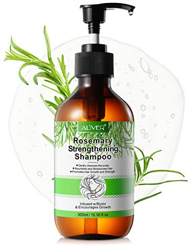 Rosmarin Shampoo für Haarwachstum - Bio-Stärkungsshampoo Mit Rosmarin-Minze für Frauen und Männer Bei Haarausfall und Dünner Werdendem Haar - Mit Biotin, Reinigend und Nährend, 300 ml