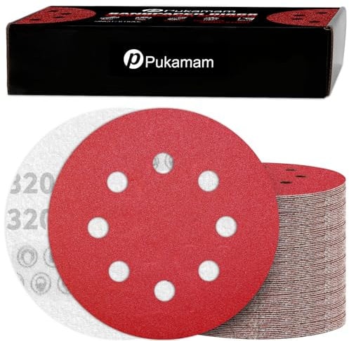 120 Pièces Disque Abrasif 125mm Grain 320 Papier Ponceuse Excentrique Disques de Poncage pour Métal Bois