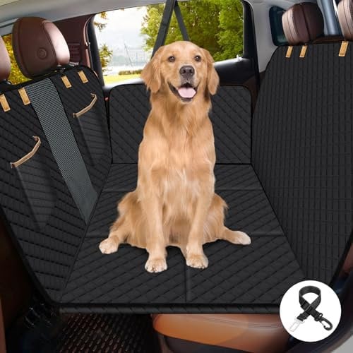 Lekeinchi Protection Voiture Chien Siege Arriere, Housse Voiture Chien avec Base Rigide Résistant Aux Rayures Imperméable, Housse Siege Voiture Chien Tapis Convient à Tous Les Types de Voitures, Noir