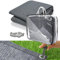 Fiqops Tapis pour auvent 250 x 250 cm, Tapis de Sol Camping Respirant, Lavable, Anti-moisissure, antidérapant, stabilisé aux UV, avec 12 Trous, 13 piquets et Sac de Transport