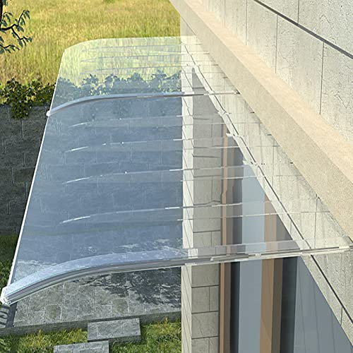 Unsichtbares Vordach für die Vordertür, Regenschutz für Außenfenster, transparente Markise für Tür, Fenster, Garten, Terrasse, Veranda, Polycarbonat-Abdeckung, für Scheunen, Garagen (40 x 90 cm/16 x