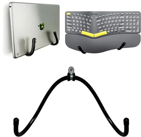 AUXPhome Laptop Wall Mount Holder, Universal Adjustable Storage Organizer for Laptops, MacBook, Keyboard, Tablets, Mouse,iPad & More for Office and Home Great for Freeing up Desk Space.