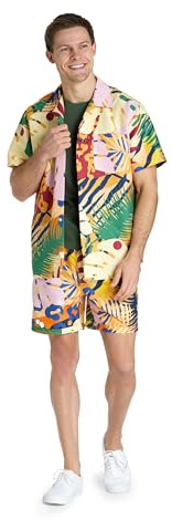 OppoSuits 2-teiliges Hawaii Sommer-Set für Herren - Strandbekleidung mit Passendem Shirt und Shorts