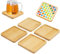 4 Piezas Bandeja de Bambú Cuadrada, Bandeja Pequeña Madera, Bandejas Cafetera Madera, Bandeja de Bambú para Decorativas, Almacenamiento, Aceitera, Servir, Jabonera, Té, 9 x 9 x 1 cm