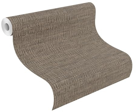 Rasch Vliestapete Baumrinde 'Amara' - Moderne Vinyl-Tapete in Braun für ein skandinavisches Wohnambiente - Robust und Abwaschbar - 10,05 m x 0,53 m