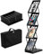 VEVOR Présentoir à Brochures Pliable, Porte-Brochures sur Pied 4 Niveaux, Porte-Revues Magazines Journaux Léger et Portable avec Sac de Transport, pour Magasin Bureau Salon Foire Exposition, 4 Poches