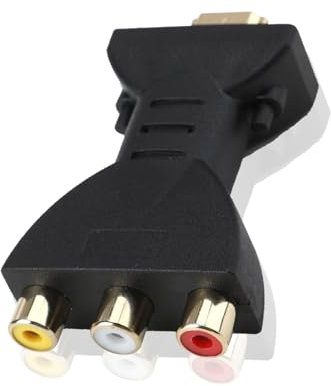 Kasoud High-Definition AV Video Adapter, HDMI to RCA Converter Gold Plated Interface, HDMI to 3 RCA CVBS Full HD Video, Red White Yellow1080P for TV, Laptop, Xbox, PS2, PS3, Camera, DVD, USB (Black)