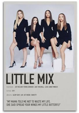 SUTTYTA Little Mix Musik-Poster, Wandkunst, dekoratives Gemälde, Schlafzimmer, Poster, 20 x 30 cm, ungerahmter Stil