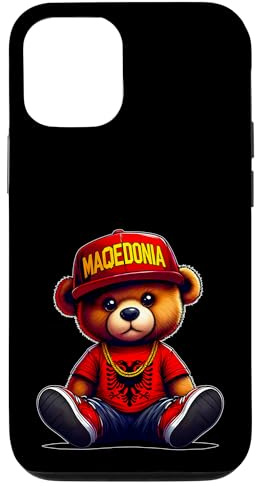 Hülle für iPhone 13 Niedlicher Mazedonische Flagge Teddybär Shqiperia Macedonia