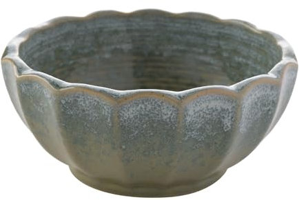 Widdop and Co Hestia Green Glazed Stoneware Dinnerware Dinner Set - Set of 4 Dinner Bowls - Contemporary Stylish Tableware - Lovely Gift Idea Housewarming Dining Dishes Serving
