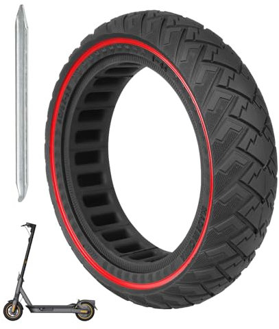 LUCK4U 10 Zoll Scooter Solide Reifen, Elektroroller Vollgummireifen 60/65-6.9 Ersatzreifen für Max G2 G65, Hinten Roller Vollreifen (1 PCS)