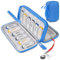 Lacdo USB-Flash-Laufwerk-Gehäuse, USB-Stick-Halter Hülle Tragbare Organizer Zubehör Elektronische Aufbewahrungstasche für San Disk/SamData/Samsung Jump Drive Memory Stick, Kabel, Mittlere Größe-Blau