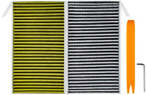HUIOP Filtro dell'Aria,Filtro Aria per Auto Filtro abitacolo per condizionatore d'Aria con Ricambio a Carbone Attivo per Tesla Model 3, Confezione da 2