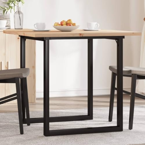 Xichuzi Mesa Comedor Marco O Madera Maciza Pino y Hierro 80x80x75,5 cm, Mesa Cocina, Mesa Salon Comedor, Mueble Comedor, Mesa Auxiliares, Mesita Comedor, Mesa Multifuncional - 3282739
