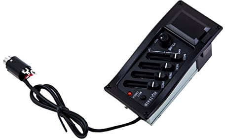 DRESSOOS Equalizer Mit Kabel Für Akustische Gitarre Piezo-tonabnehmer Aus Gitarren-preamp Mit Mitten Und Basseffekt Lautstärkeregler Für Instrumentenzubehör Kompakt Und Installieren