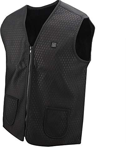 NutriEss Intelligent Electric Heated Vest Black L Smart Temperature Control Heating Jacket for Outdoor Activities Battery-Powered Heated Vest with Full Coverage (L)