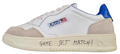 AUTRY Scarpe Sneakers Unisex Medalist in Pelle e camoscio MA06 Bianco Bluette (Bianco Blu Elettrico, Sistema Taglie Calzature EU, Adulto, Numero, Media, 38)