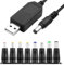 USB to DC 12V Cable 1M Universal USB to DC Power Chager Cord 5.5 X 2.1mm Plug Adapter with 8 Interchageable DC Connectors 12V Fast Charging Cable DC Adapter Compatible for Laptops Router Keyboard Toys