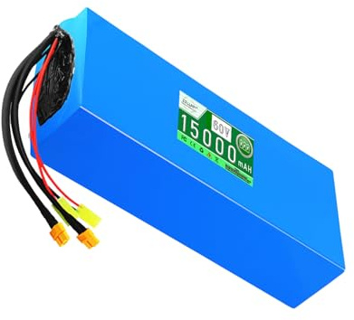 ZXLLAFT Lithium-Akkupack 60 V 20 Ah Lithium-Akku 60 V 12 Ah 25 Ah 30 Ah 15 Ah Ersatzakku 60 V Li-Ionen-Akku mit PVC-Hülle und BMS für 250 W – 1500 W Motoren,60v15ah 16s5p