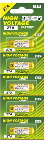 Morain Pack Piles Alcalines 5pcs 27a 12V Cellule Sèche pour Les Ouvre-Portes Garage Les Télécommandes avec Alimentation Stable