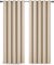 Hafaa Blackout Eyelet Curtains Cream 66x84 Inch Curtains for Living Room Door Energy Efficient Curtain Thermal Insulated 2 Panels with 2 Tie Backs